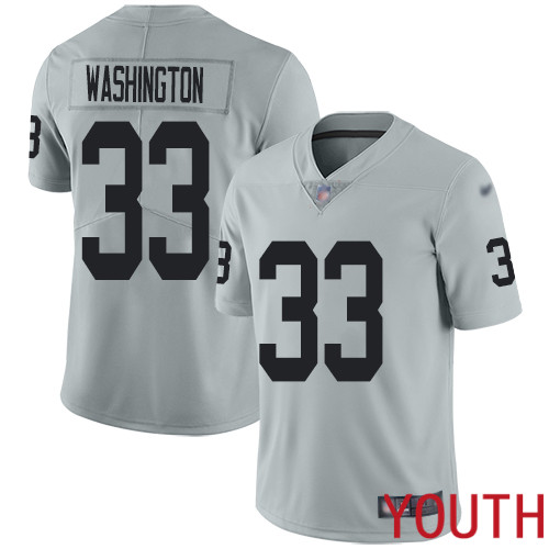 Oakland Raiders Limited Silver Youth DeAndre Washington Jersey NFL Football 33 Inverted Legend Jersey